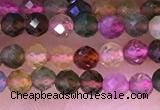 CTG1659 15.5 inches 3.5mm faceted round tiny tourmaline beads