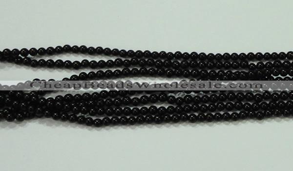 CTG17 15.5 inches 2mm round A grade tiny black agate beads