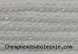 CTG202 15.5 inches 3mm faceted round tiny white crystal beads