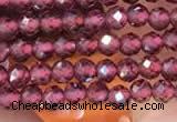 CTG2109 15 inches 2mm faceted round tiny red garnet beads