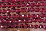 CTG2112 15 inches 2mm faceted round tiny quartz glass beads