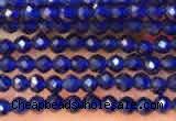 CTG2118 15 inches 2mm faceted round tiny quartz glass beads