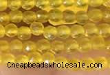 CTG2120 15 inches 2mm,3mm faceted round yellow agate gemstone beads