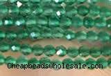 CTG2122 15 inches 2mm,3mm faceted round green agate gemstone beads