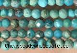 CTG2129 15 inches 2mm,3mm faceted round synthetic turquoise beads