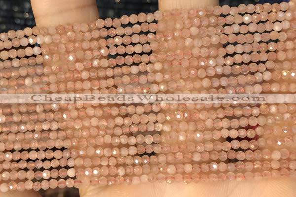 CTG2138 15 inches 2mm,3mm faceted round sunstone gemstone beads