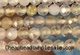 CTG2143 15 inches 2mm,3mm faceted round golden rutilated quartz beads