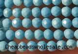 CTG2152 15 inches 2mm,3mm faceted round synthetic turquoise beads