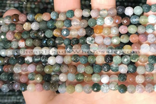 CTG2220 15 inches 2mm,3mm & 4mm faceted round Indian agate beads