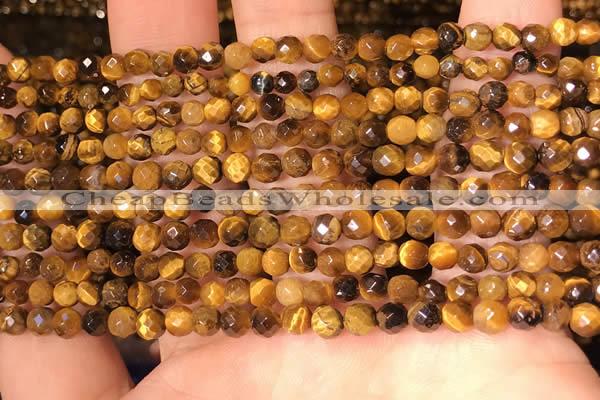 CTG2222 15 inches 2mm,3mm faceted round yellow tiger eye beads