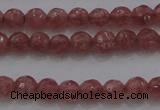 CTG223 15.5 inches 3mm faceted round tiny strawberry quartz beads