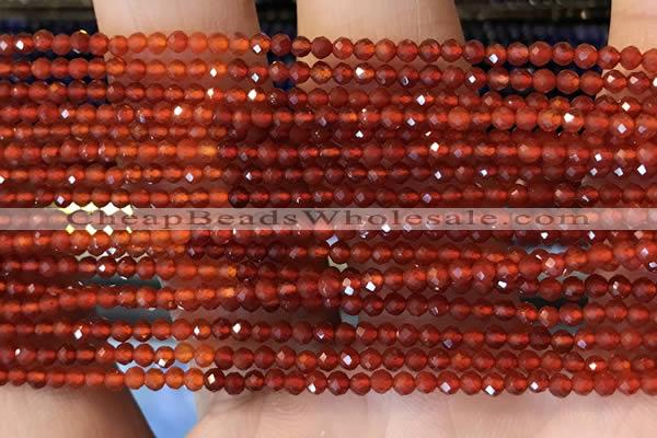 CTG2243 15 inches 2mm faceted round red agate beads