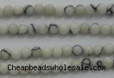 CTG250 15.5 inches 2mm round tiny white howlite turquoise beads