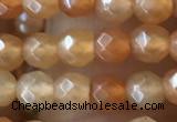 CTG2519 15.5 inches 4mm faceted round red aventurine beads