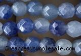 CTG2522 15.5 inches 4mm faceted round blue aventurine beads