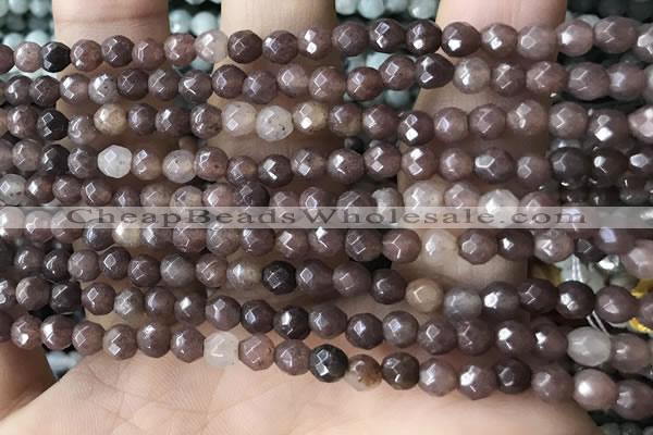 CTG2523 15.5 inches 4mm faceted round purple aventurine beads