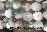 CTG2532 15.5 inches 4mm faceted round tree agate beads