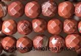 CTG3554 15.5 inches 4mm faceted round red jasper beads