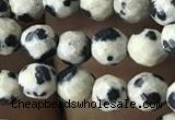 CTG3558 15.5 inches 4mm faceted round dalmatian jasper beads