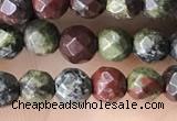 CTG3562 15.5 inches 4mm faceted round dragon blood jasper beads