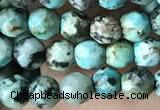 CTG3577 15.5 inches 4mm faceted round African turquoise beads