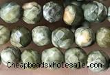 CTG3578 15.5 inches 4mm faceted round rhyolite beads wholesale