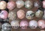 CTG3592 15.5 inches 4mm faceted round rhodonite beads wholesale