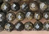 CTG3594 15.5 inches 4mm faceted round bronzite beads wholesale