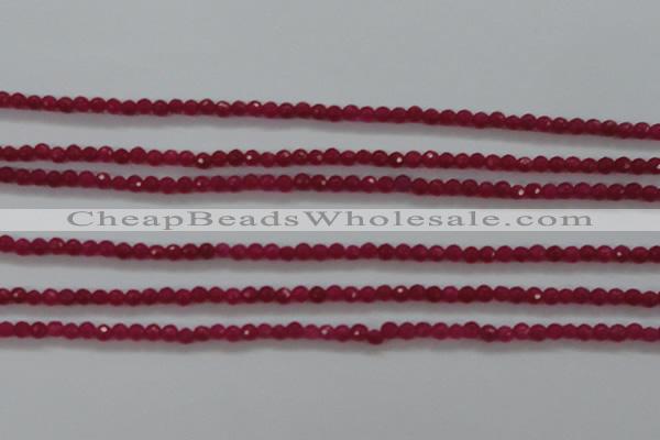 CTG403 15.5 inches 2mm faceted round tiny dyed candy jade beads