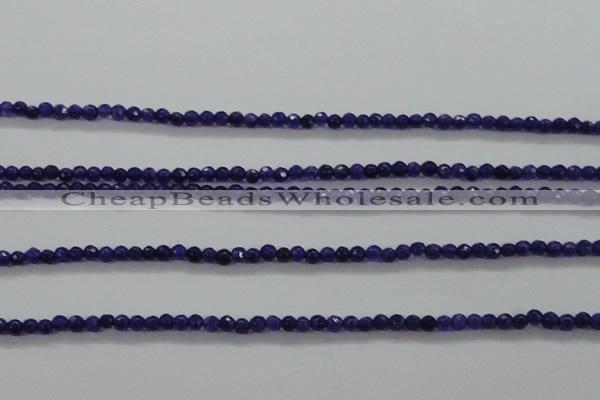 CTG411 15.5 inches 2mm faceted round tiny dyed candy jade beads