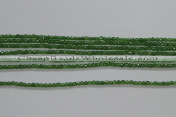 CTG416 15.5 inches 2mm faceted round tiny dyed candy jade beads