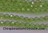 CTG500 15.5 inches 2mm faceted round tiny peridot gemstone beads