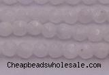 CTG506 15.5 inches 4mm faceted round tiny white moonstone beads