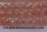 CTG507 15.5 inches 4mm faceted round tiny peach moonstone beads