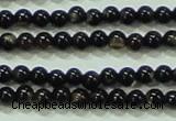 CTG51 15.5 inches 1.5mm round grade AB tiny black agate beads wholesale