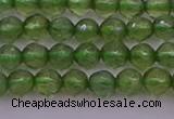 CTG512 15.5 inches 4mm faceted round tiny green apatite beads