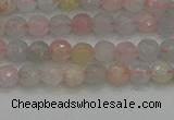 CTG551 15.5 inches 4mm faceted round tiny morganite beads