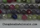 CTG552 15.5 inches 4mm faceted round tiny mixed gemstone beads