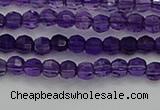 CTG553 15.5 inches 4mm faceted round tiny amethyst beads