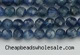 CTG557 15.5 inches 4mm faceted round tiny blue kyanite beads