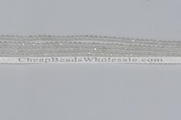 CTG601 15.5 inches 3mm faceted round white crystal beads