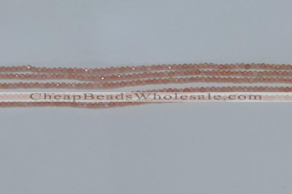 CTG606 15.5 inches 2mm faceted round peach moonstone beads