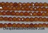 CTG616 15.5 inches 3mm faceted round orange garnet beads