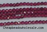 CTG617 15.5 inches 2mm faceted round mozambique red garnet beads