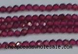 CTG618 15.5 inches 3mm faceted round mozambique red garnet beads