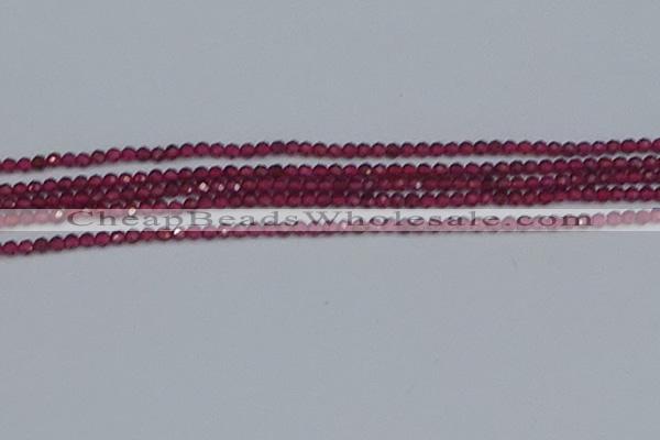 CTG618 15.5 inches 3mm faceted round mozambique red garnet beads