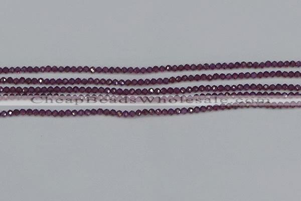 CTG619 15.5 inches 2mm faceted round Indian purple garnet beads