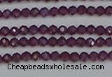 CTG620 15.5 inches 3mm faceted round Indian purple garnet beads