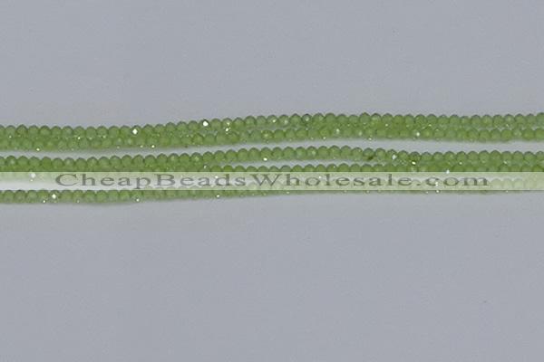 CTG630 15.5 inches 3mm faceted round peridot gemstone beads