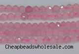 CTG635 15.5 inches 2mm faceted round Madagascar rose quartz beads